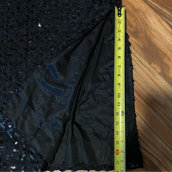 vtg Strapless Sequin Wiggle Dress w Thigh Split - Picture 12 of 12